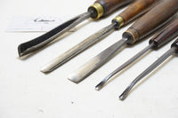 SET OF 5 S. J. ADDIS CARVING GOUGES - 3/16" ~ 1/2"