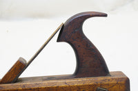 STUNNING 18TH C. YELLOW BIRCH TONGUE PLANE WITH RAM'S HORN NUTS