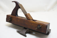 STUNNING 18TH C. YELLOW BIRCH TONGUE PLANE WITH RAM'S HORN NUTS