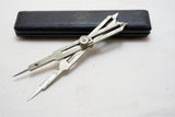 LOVELY GERMAN SILVER RACK & PINION PROPORTIONAL DIVIDERS IN ORIG CASE