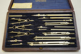 VERY FINE & COMPLETE B J HALL LONDON DRAFTING SET IN LEATHER CASE