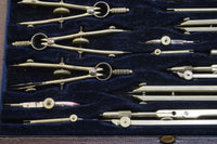 VERY FINE & COMPLETE B J HALL LONDON DRAFTING SET IN LEATHER CASE