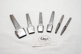 FINE SET OF 6 CS OSBORNE & BRINDLEY OBLONG LEATHER STRAP PUNCHES