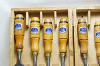 FINE SET OF 8 BEAVER ESKILSTUNA CHISELS - 1/4" ~ 1 1/4"