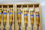 FINE SET OF 8 BEAVER ESKILSTUNA CHISELS - 1/4" ~ 1 1/4"