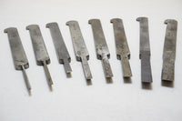 EXCELLENT SET OF 8 WARD PLOW PLANE IRONS - 1/8" ~ 1/2"