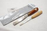 FINE PAIR OF ASHLEY ILES NO. 3 & 4 STRAIGHT GOUGES - 1/4" ~ 1"