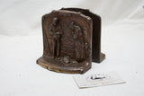 EARLY FARM, PEASANT, CHURCH MOTIF BRONZED BOOKENDS