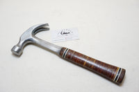 FINE ESTWING 20 OZ CLAW HAMMER WITH STACKED LEATHER HANDLE - "PAT'D"