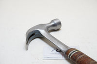 FINE ESTWING 20 OZ CLAW HAMMER WITH STACKED LEATHER HANDLE - "PAT'D"