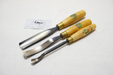 SPOON CARVING SET OF 3 HENRY TAYLOR GOUGES - 3/4" ~ 1"