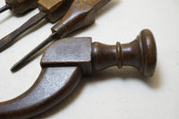 FINE EARLY WOODEN PAD BRACE WITH 3 BITS