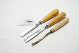 3 FINE CARVING GOUGES - BUCK BROS & ILES
