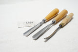3 FINE CARVING GOUGES - BUCK BROS & ILES
