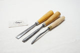 3 FINE CARVING GOUGES - BUCK BROS & ILES