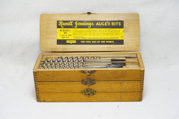 FINE SET OF 13 RUSSELL JENNINGS AUGER BITS IN ORIGINAL BOX