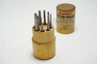 NOS EARLY SET OF 8 STARRETT NO. 565 DRIVE PIN PUNCHES - 1/16" ~ 5/16"