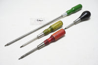 4 UNCOMMON EARLY ROBERTSON SQUARE HEAD SOCKET SCREWDRIVERS