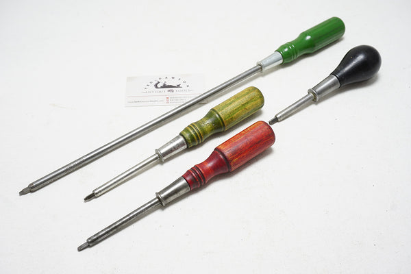 4 UNCOMMON EARLY ROBERTSON SQUARE HEAD SOCKET SCREWDRIVERS