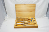 SUPERB SET OF 6 E A BERG CHISELS IN ORIGINAL BOX