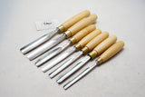 DEAD MINT SET OF 7 LARGE ASHLEY ILES CARVING GOUGES