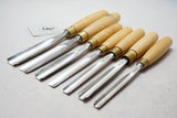 DEAD MINT SET OF 7 LARGE ASHLEY ILES CARVING GOUGES