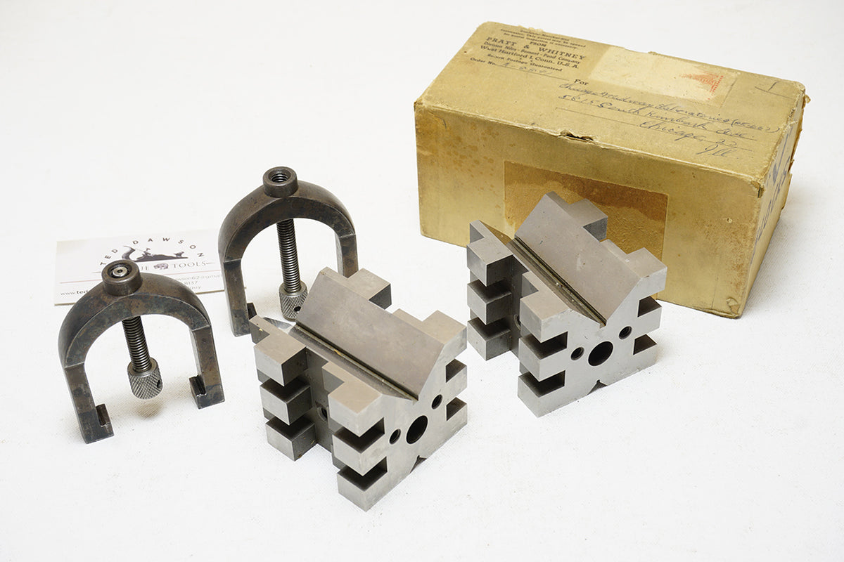 WOW! NOS PAIR PRATT & WHITNEY PRECISION V BLOCKS – Ted Dawson Antique Tools
