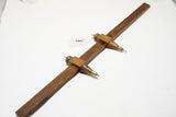 LOVELY EARLY 1843 CRAFTSMAN-MADE TRAMMEL POINTS & RULER