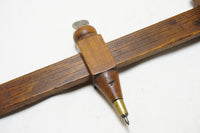 LOVELY EARLY 1843 CRAFTSMAN-MADE TRAMMEL POINTS & RULER