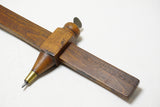 LOVELY EARLY 1843 CRAFTSMAN-MADE TRAMMEL POINTS & RULER