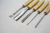 DEAD MINT SET OF 5 PFEIL CARVING CHISELS & GOUGES - SHARP