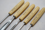 DEAD MINT SET OF 5 PFEIL CARVING CHISELS & GOUGES - SHARP