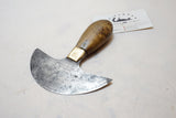 UNUSUAL EARLY THEODORE HARRINGTON LEATHER CUTTING ROUND KNIFE