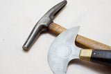 FINE C S OSBORNE LEATHER ROUND KNIFE AND TACK HAMMER