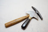 FINE C S OSBORNE LEATHER ROUND KNIFE AND TACK HAMMER