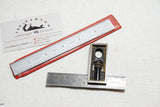 FINE STARRETT NO. 13 MACHINIST SQUARE + C607R STEEL RULE - NOS