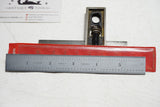 FINE STARRETT NO. 13 MACHINIST SQUARE + C607R STEEL RULE - NOS