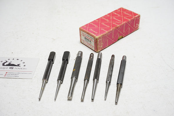 SET OF 7 STARRETT NAIL SETS - 1/32" ~ 1/8"