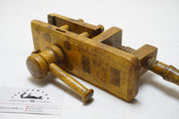 FABULOUS PRIMITIVE TABLE MOUNT VISE - ALL WOOD CONSTRUCTION