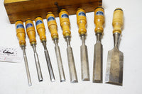 WORKING SET OF 8 BEAVER CHISELS IOB - ESKILSTUNA