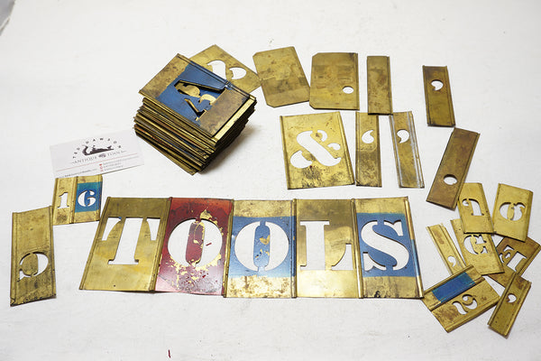 FABULOUS BRASS STENCIL SET - 2 FULL ALPHABETS PLUS EXTRAS