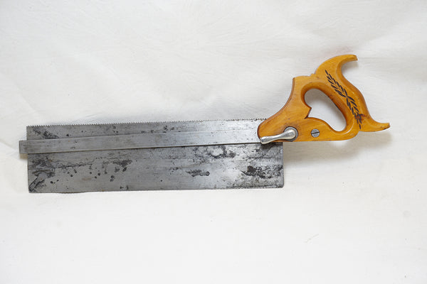 EXTRA FINE KEEN KUTTER WUEST PATENT BACK SAW - 14" - STUNNING HANDLE