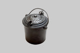 WONDERFUL ORNATE SMALL CAST IRON GLUE POT - L. F. & C.