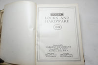 FABULOUS SARGENT LOCKS HARDWARE & TOOL CATALOG (& PLANES) - 1922