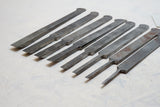 WORKING SET OF 8 PLOW PLANE IRONS - OHIO TOOL COMPANY