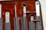 FABULOUS MACHINIST TOOL LOT IN FITTED LINED LEATHER CASE
