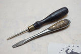 PAIR OF SMALL PERFECT HANDLE & ROSEWOOD HANDLED SCREWDRIVERS
