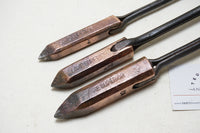 GREAT SET OF 3 BROWN BOGGS LAKE SUPERIOR COPPER SOLDERING IRONS