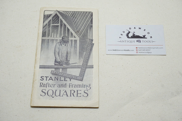 STANLEY RAFTER AND FRAMING SQUARE 48 PAGE BOOKLET - 1931