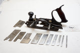 EARLY TYPE 2 STANLEY TRAUT PATENT NO. 46 PLOW PLANE - 11 CUTTERS